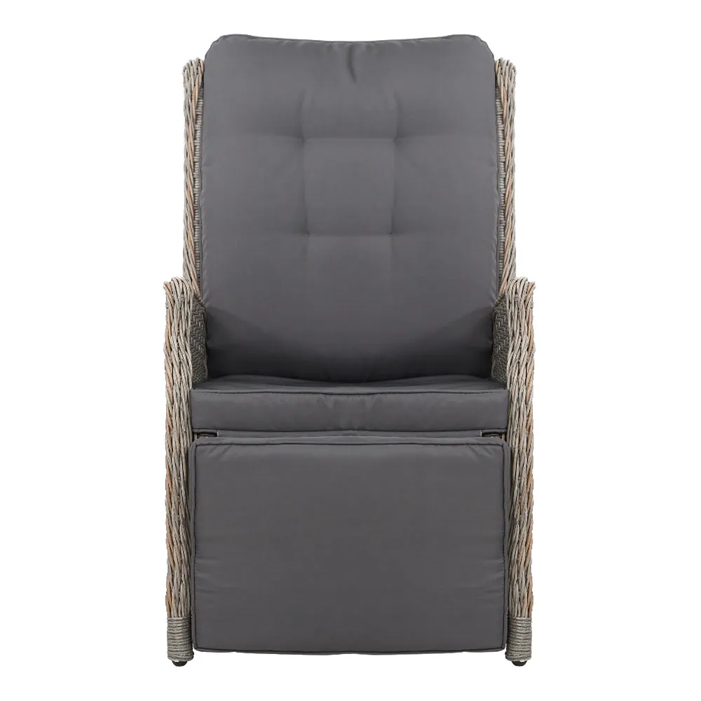 Gardeon Sun lounge Setting Recliner Chair Outdoor Furniture Patio Wicker Sofa