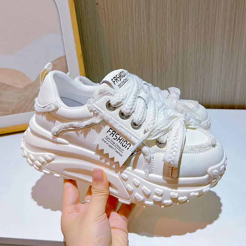 Genuine Leather Platform Sneakers