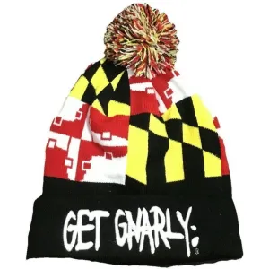 Get Gnarly Maryland Skate Flag Pom Beanie