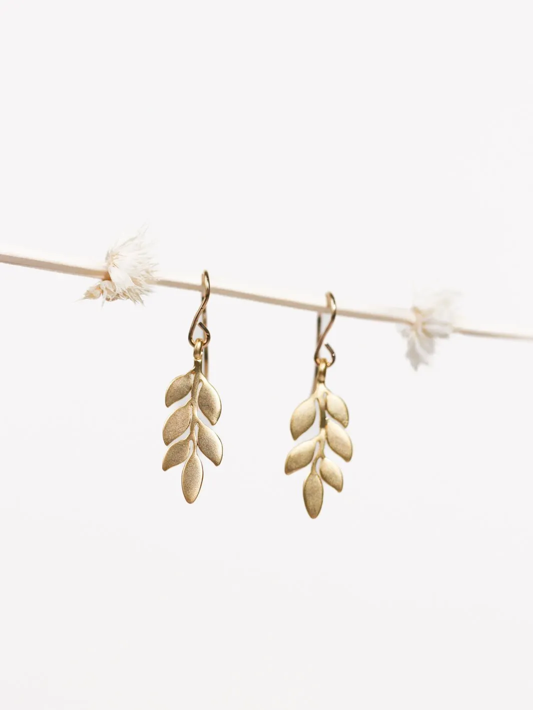 Gold Leaf Dangle Earrings