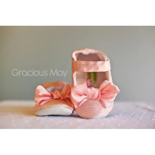 Gracious May Silk Bow Shoe in Pink