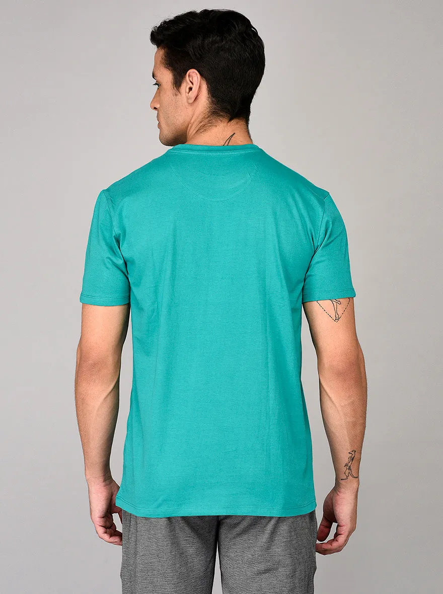 Green Slim Fit Round Neck T-shirt | JadeBlue