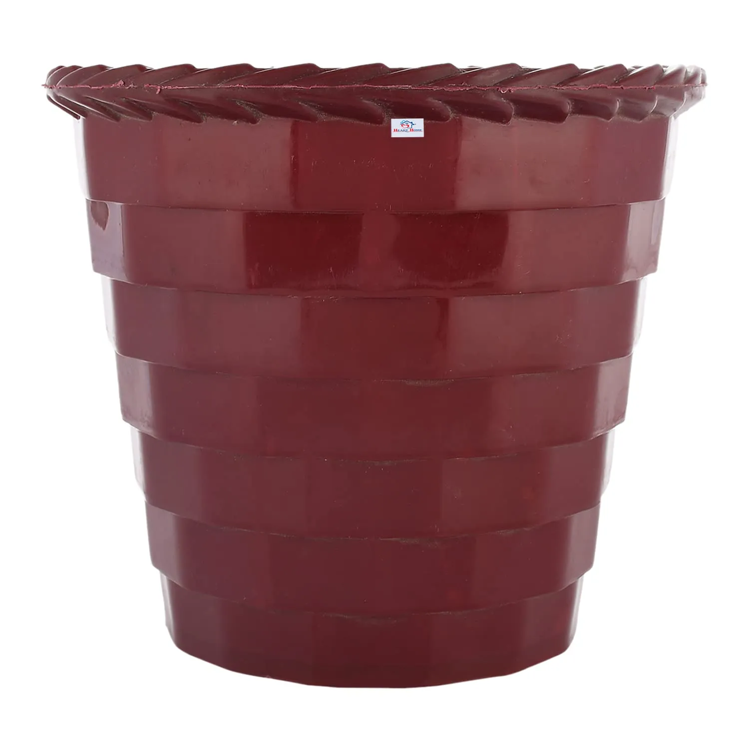 Heart Home Brick Flower Pot|Durable Plastic Flower Pots|Planters for Home Décor|Garden|Living Room|Balcony|8 Inch (Maroon)