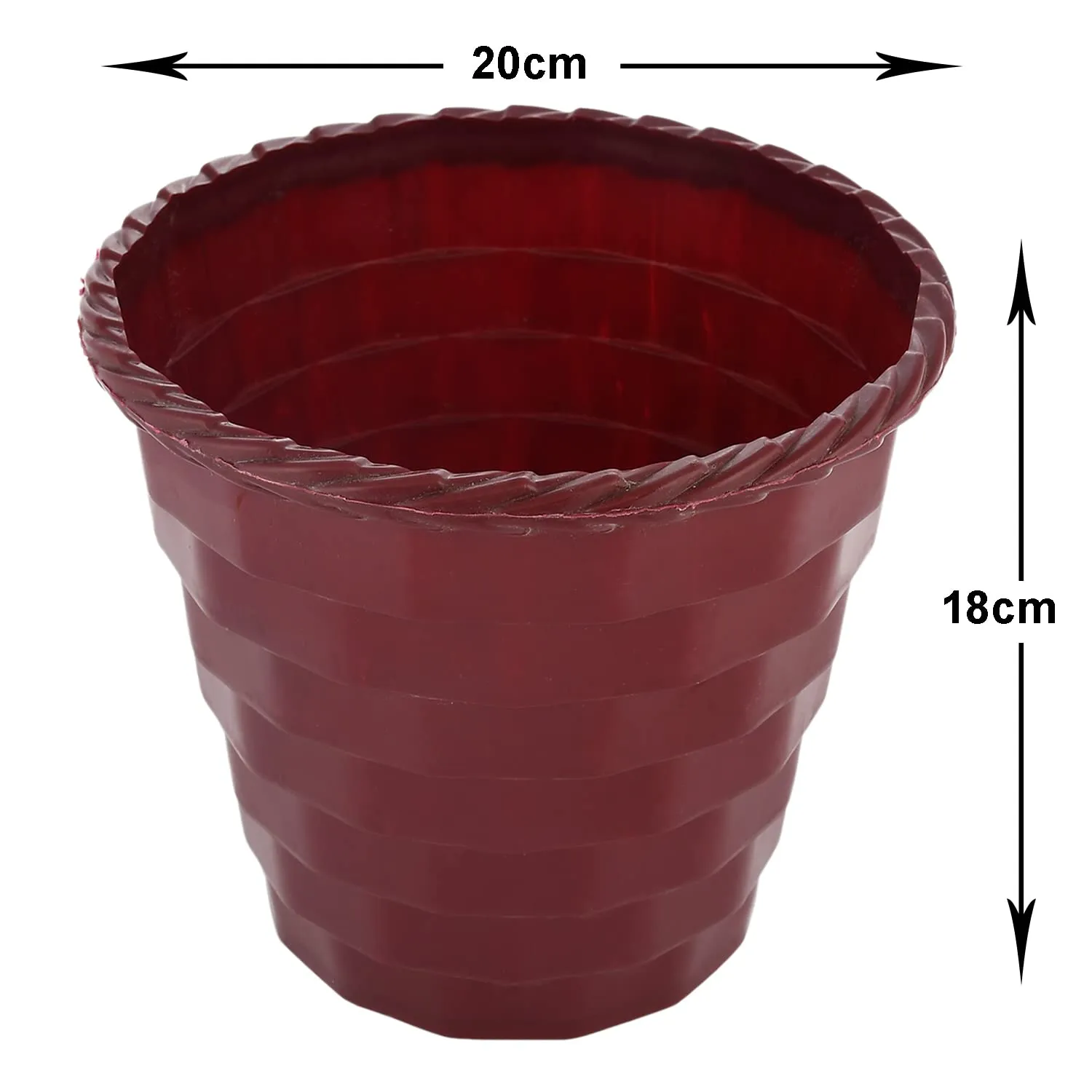 Heart Home Brick Flower Pot|Durable Plastic Flower Pots|Planters for Home Décor|Garden|Living Room|Balcony|8 Inch (Maroon)