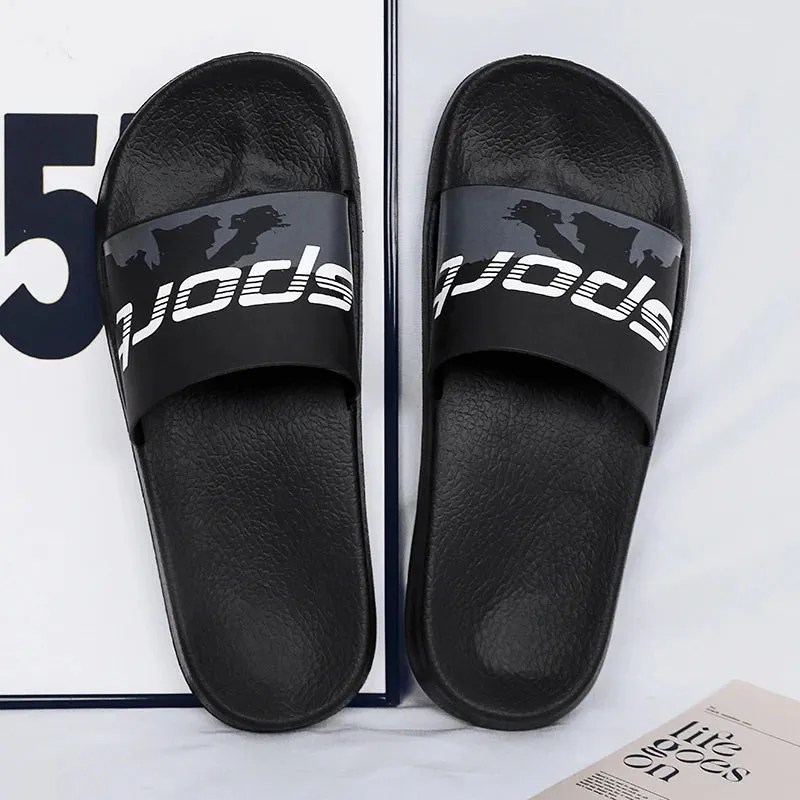 Hnzxzm Black Men Walking Sandals Flat Youth Fashion Swimming Pool Water Shoes Quick Drying Male Indoor Outdoor Summer Slides