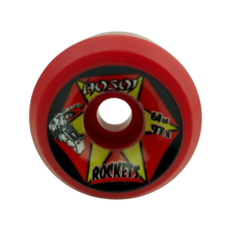 Hosoi 61mm 97a Rockets Red Skateboard Wheels 4pk