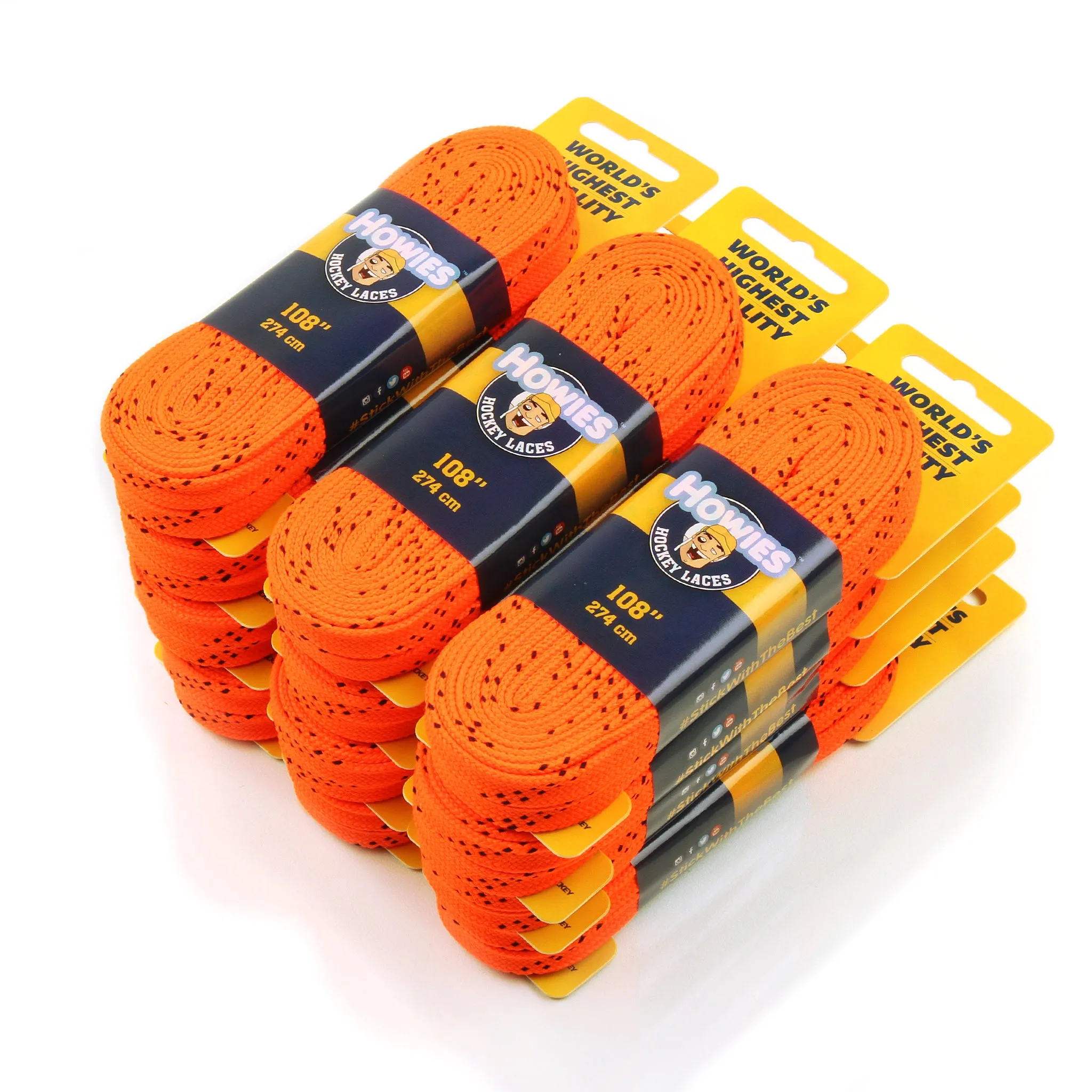 Howies Hot Orange Cloth Hockey Skate Laces