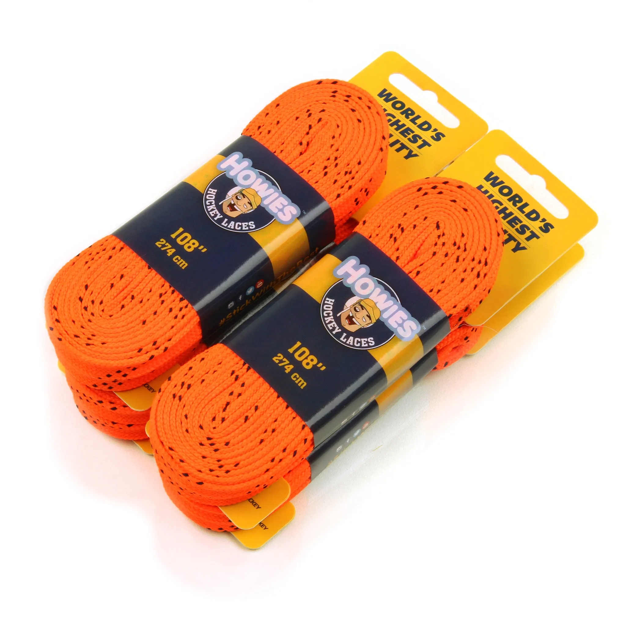 Howies Hot Orange Cloth Hockey Skate Laces