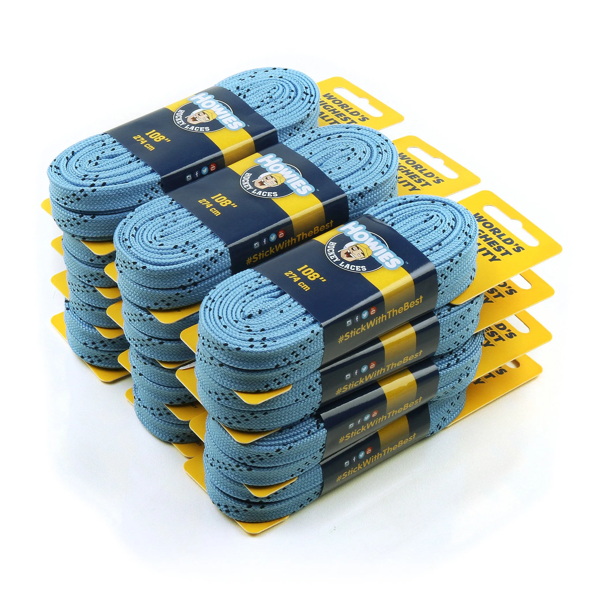 Howies Sky Blue Cloth Hockey Skate Laces