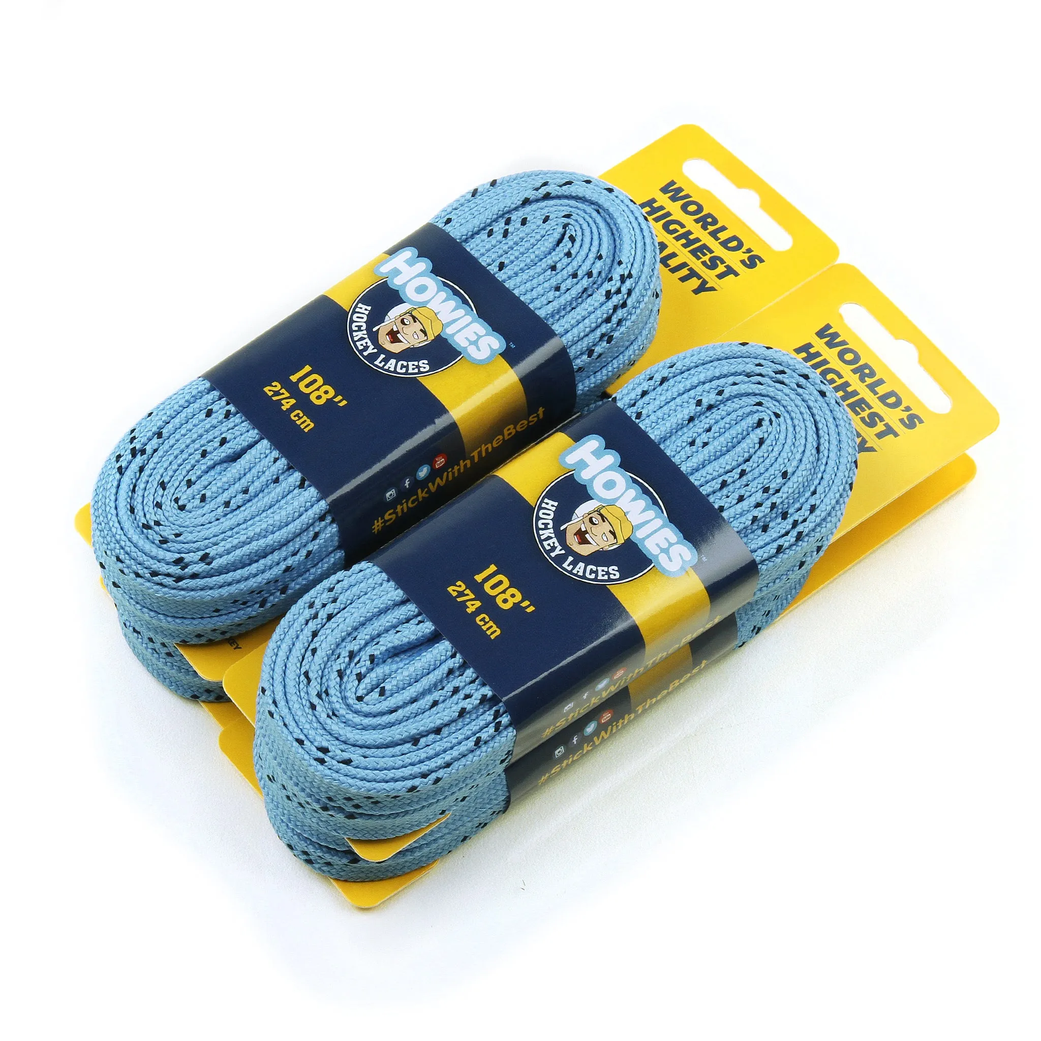 Howies Sky Blue Cloth Hockey Skate Laces