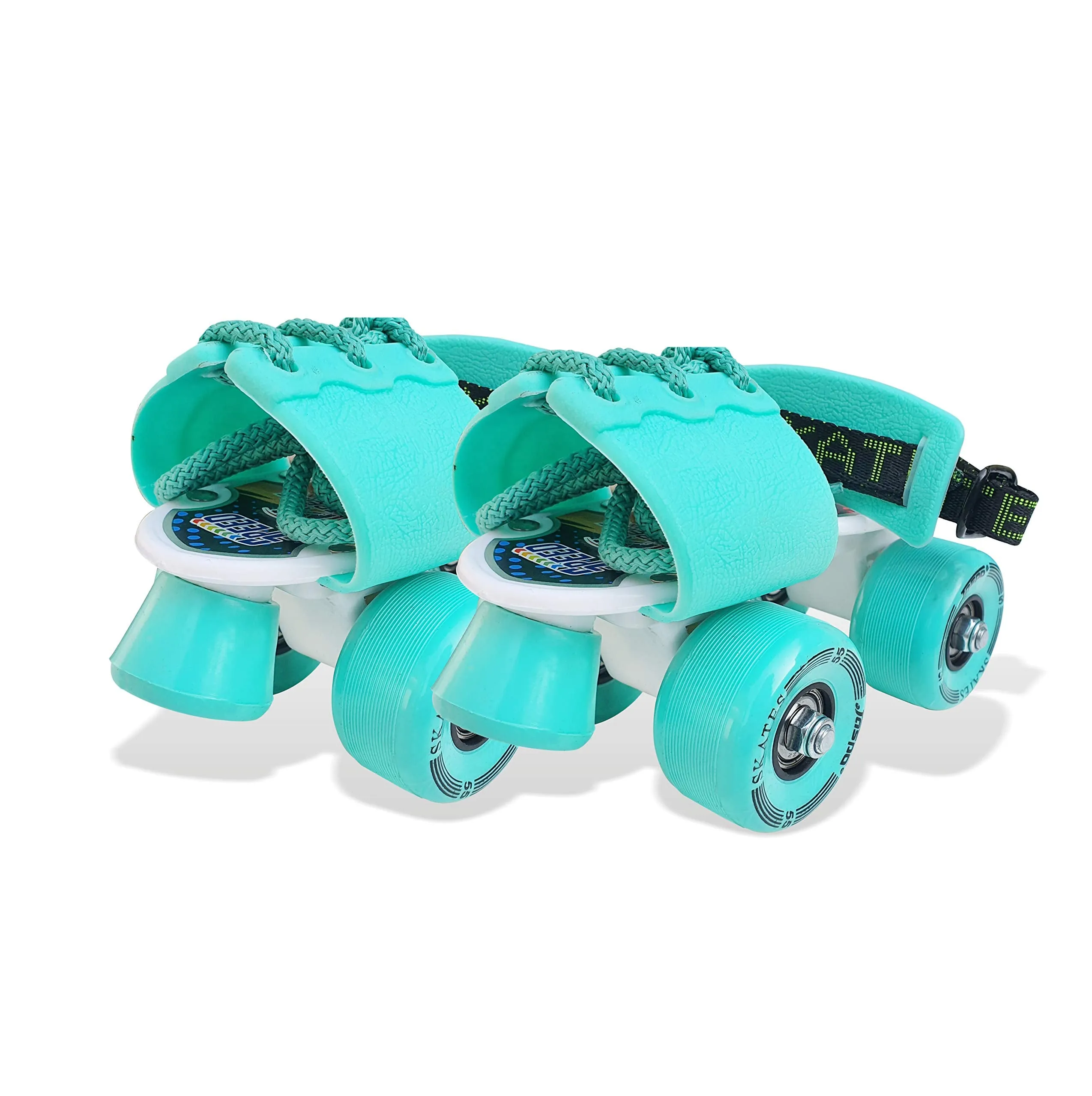 Jaspo L'Il Champs Baby Kids Quad Adjustable Junior Roller Skates Combo(Suitable For Age Group Upto 5Yrs) (Cyan) - Outdoor Wheel