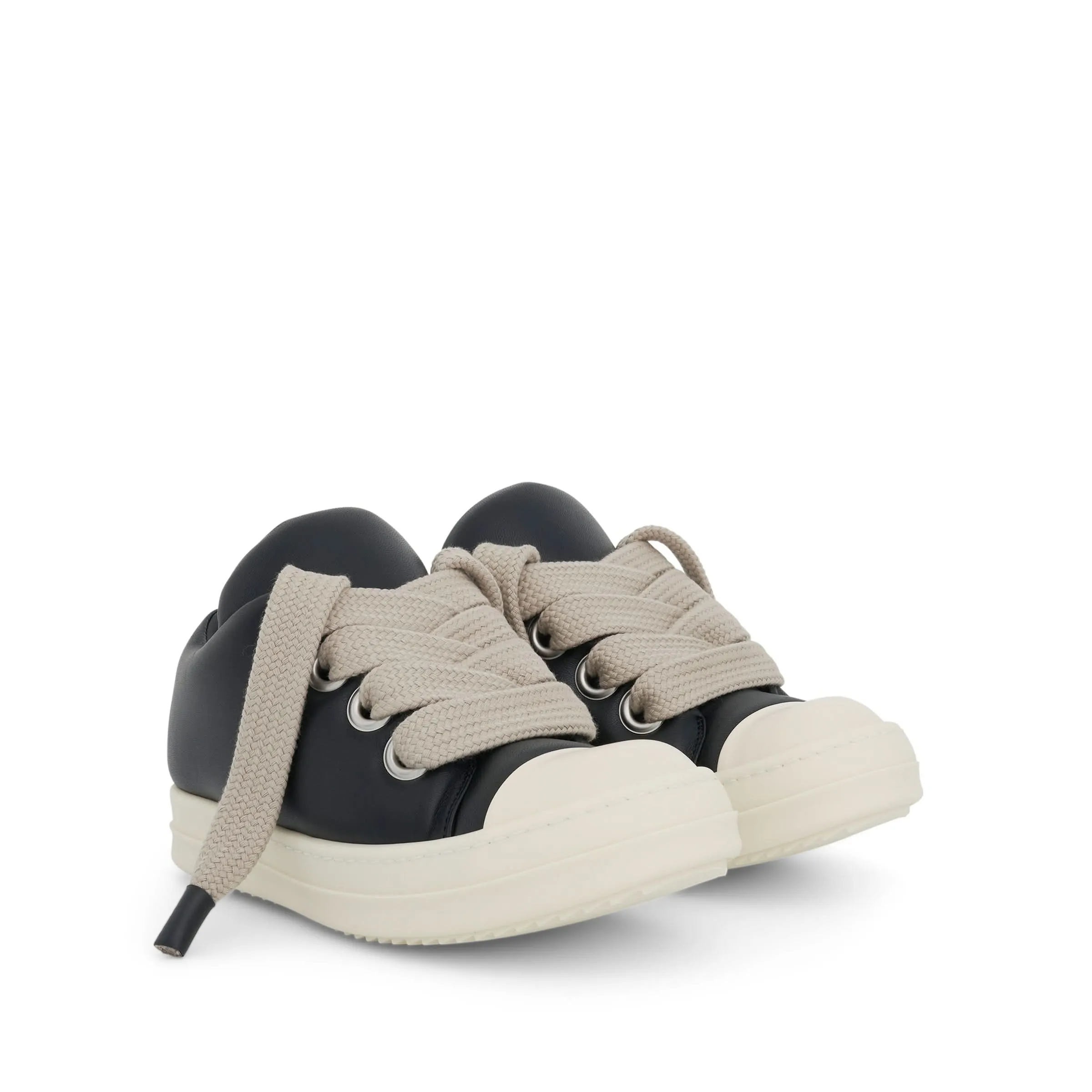 Jumbo Lace Padded Low Sneaker in Black/Milk