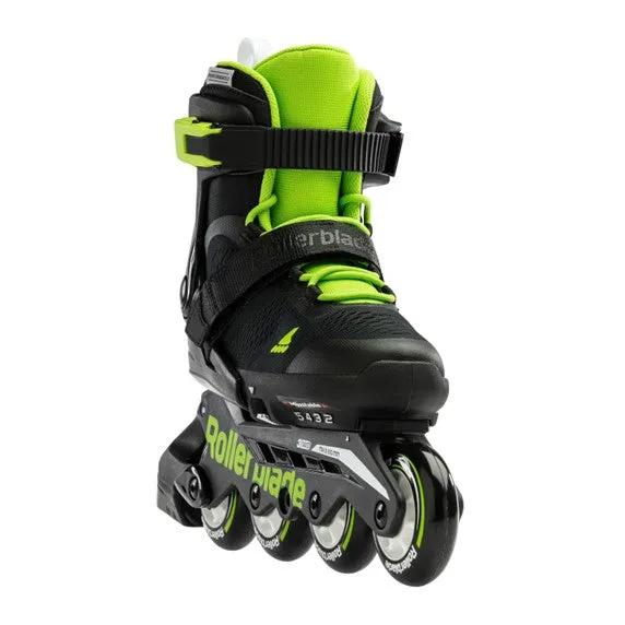 Kids Adjustable Rollerblade Microblade Black/Green Inline Skates