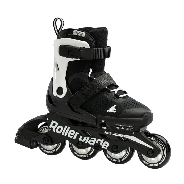 Kids Adjustable Rollerblade Microblade Black/White Inline Skates