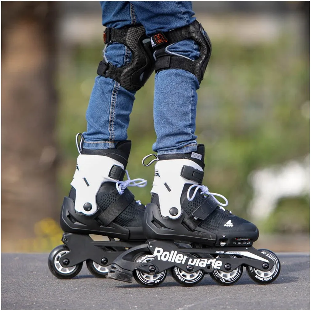 Kids Adjustable Rollerblade Microblade Black/White Inline Skates