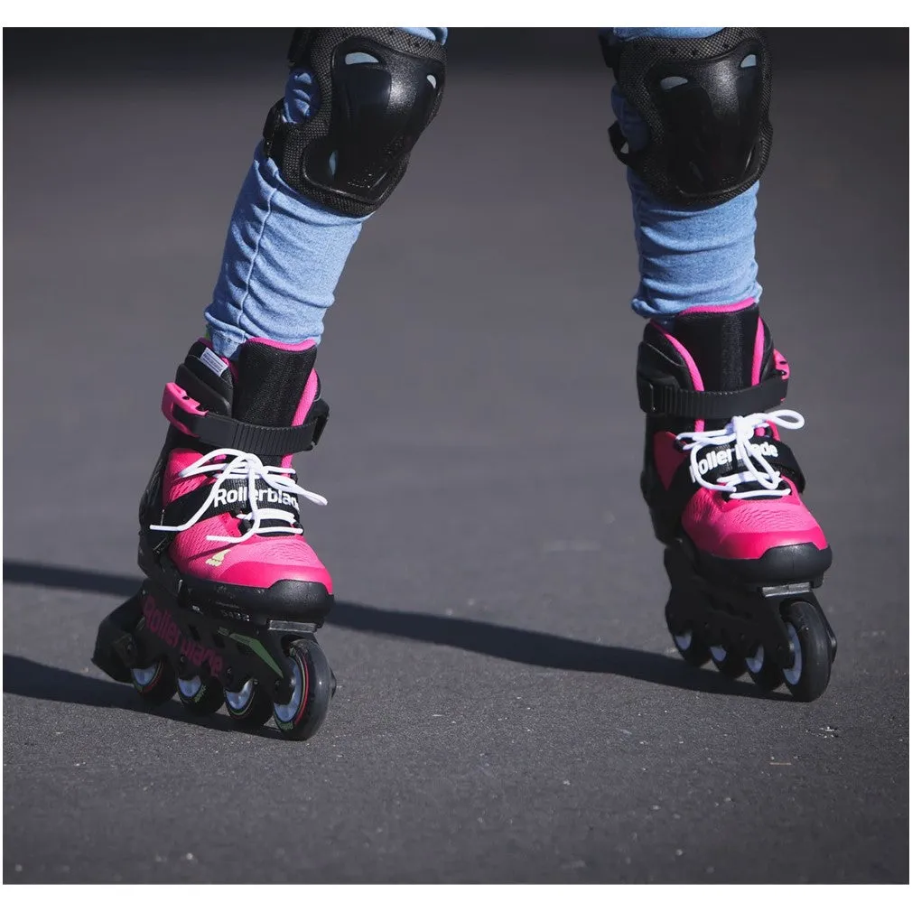 Kids Adjustable Rollerblade Microblade Pink/Light Green Inline Skates