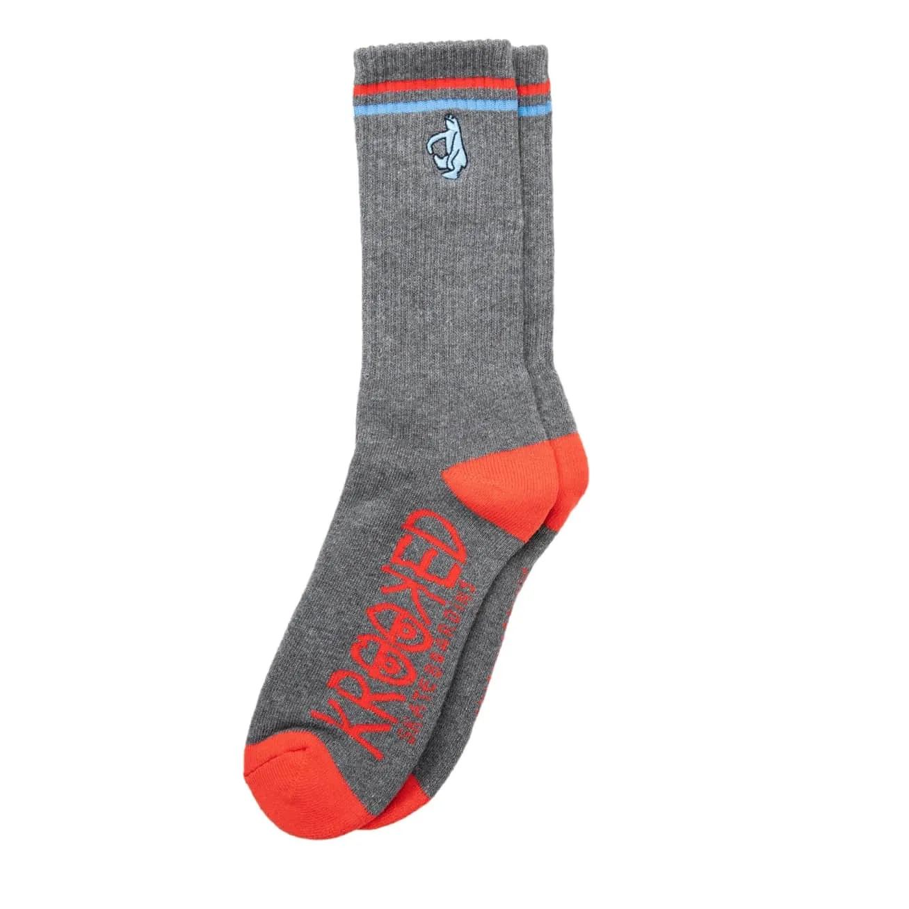 Krooked Shmoo Embroidered Socks Charcoal/Blue/Red