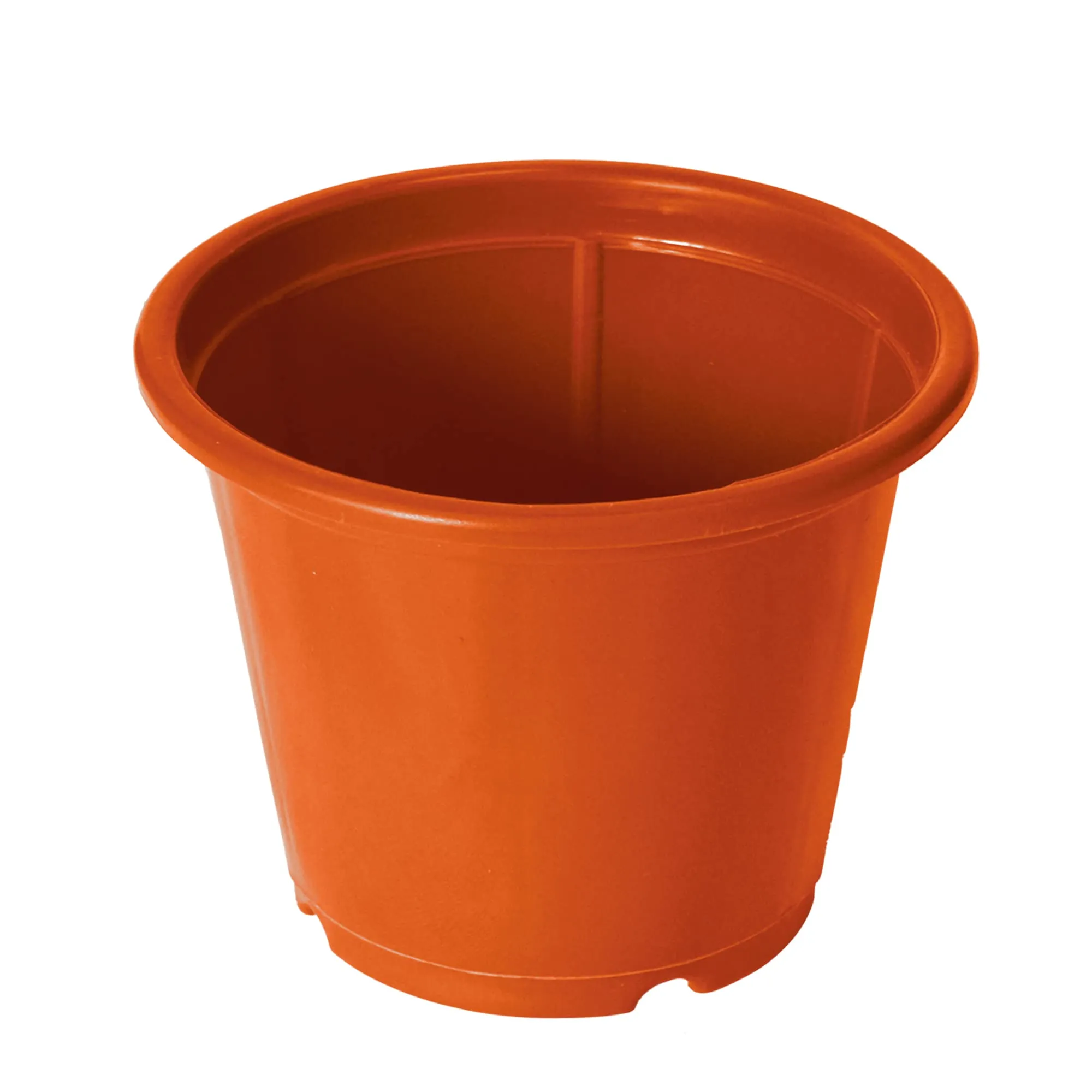 Kuber Industries Durable Plastic Flower Pot|Gamla with Drain Holes for Indoor Home Decor & Outdoor Balcony,Garden,6"x5",Pack of 3 (Orange)