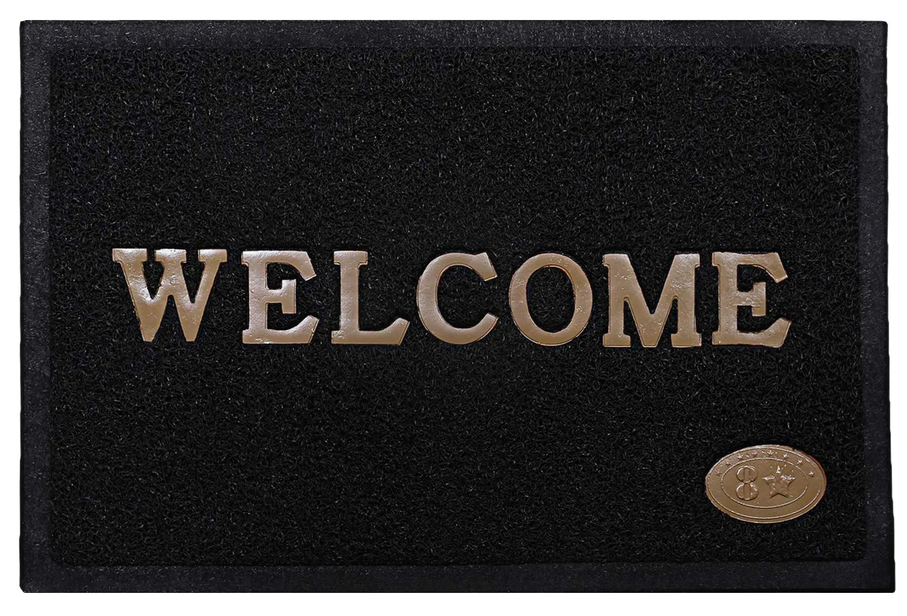 Kuber Industries Rubber Super Absorbent Outdoor Welcome MAT– Non-Slip Net Backing, Heavy Duty, Waterproof, Easy Clean for Entry, Dust Trapper, Eco-Friendly (Black)-Pack of 2-KUBMART15381