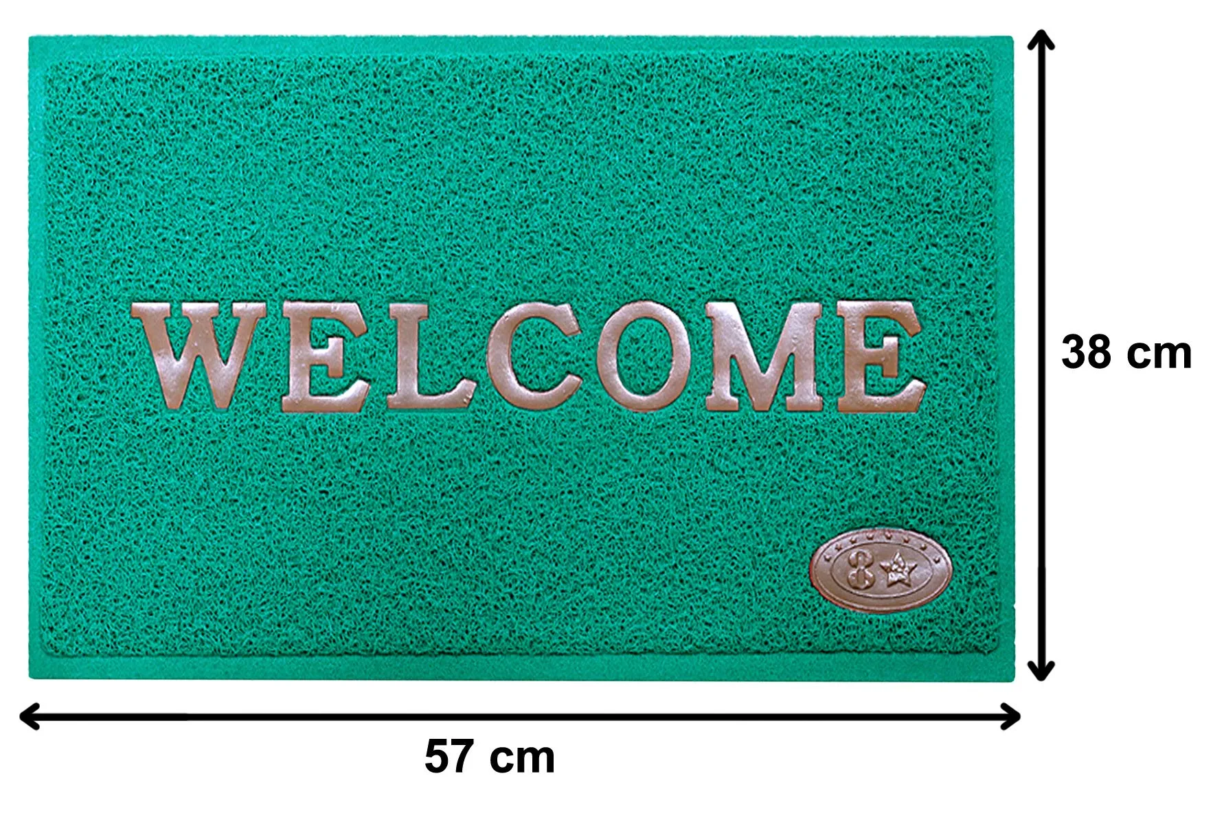 Kuber Industries Rubber Super Absorbent Outdoor Welcome MAT– Non-Slip Net Backing, Heavy Duty, Waterproof, Easy Clean for Entry, Dust Trapper, Eco-Friendly (Green)-Pack of 2-KUBMART15369