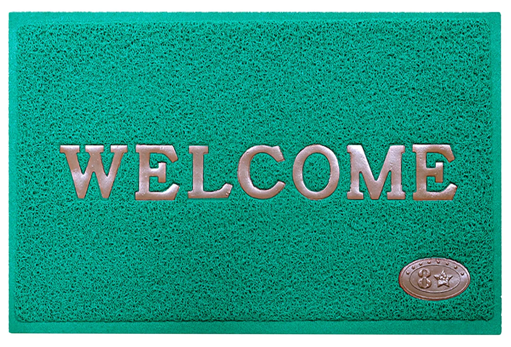 Kuber Industries Rubber Super Absorbent Outdoor Welcome MAT– Non-Slip Net Backing, Heavy Duty, Waterproof, Easy Clean for Entry, Dust Trapper, Eco-Friendly (Green)-Pack of 2-KUBMART15369