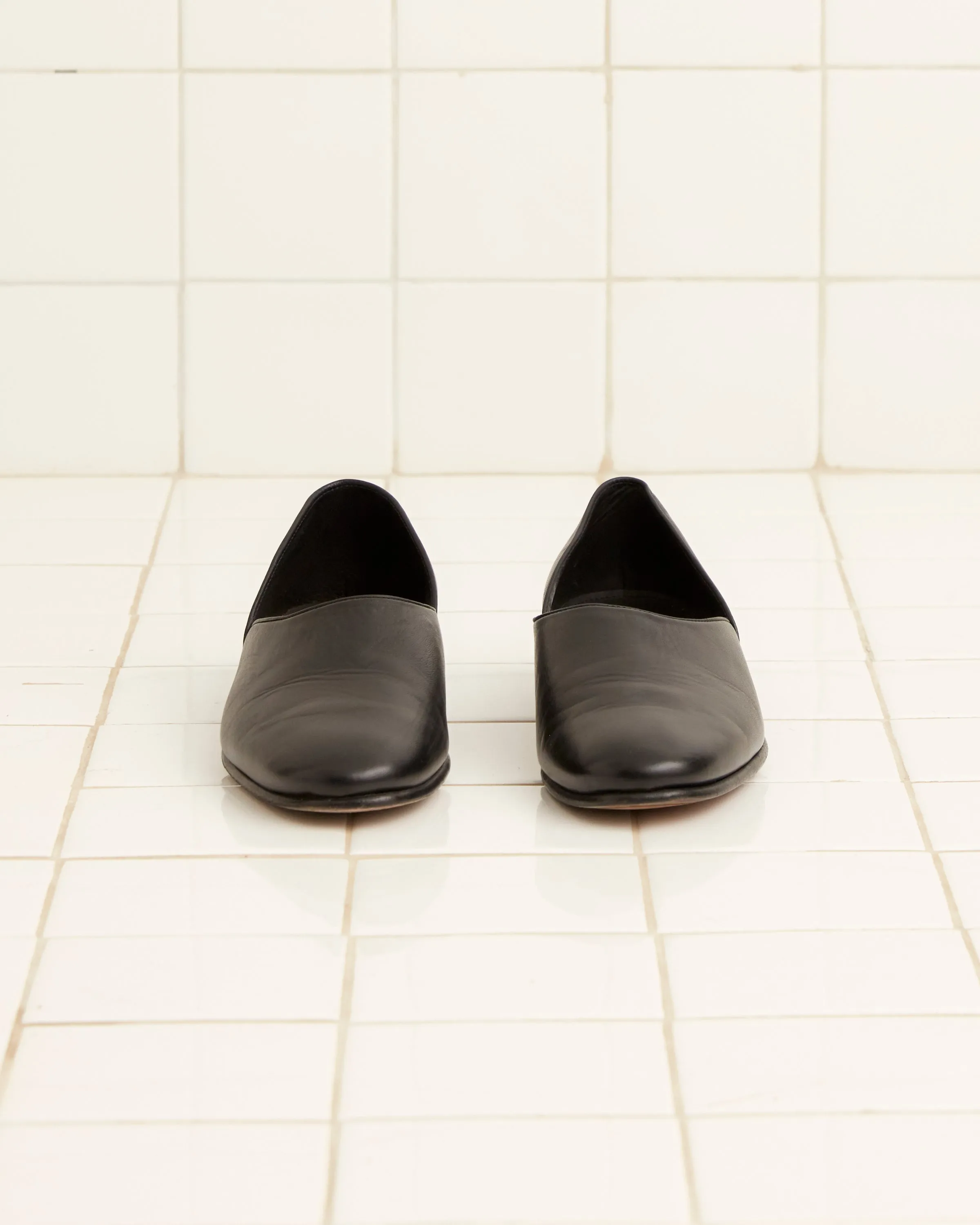 Leather House Shoes - Black