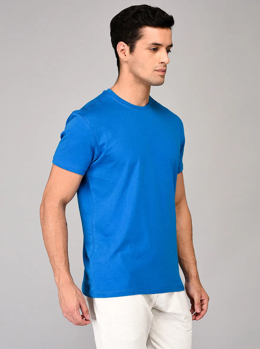 Light Blue Slim Fit Round Neck T-shirt | JadeBlue