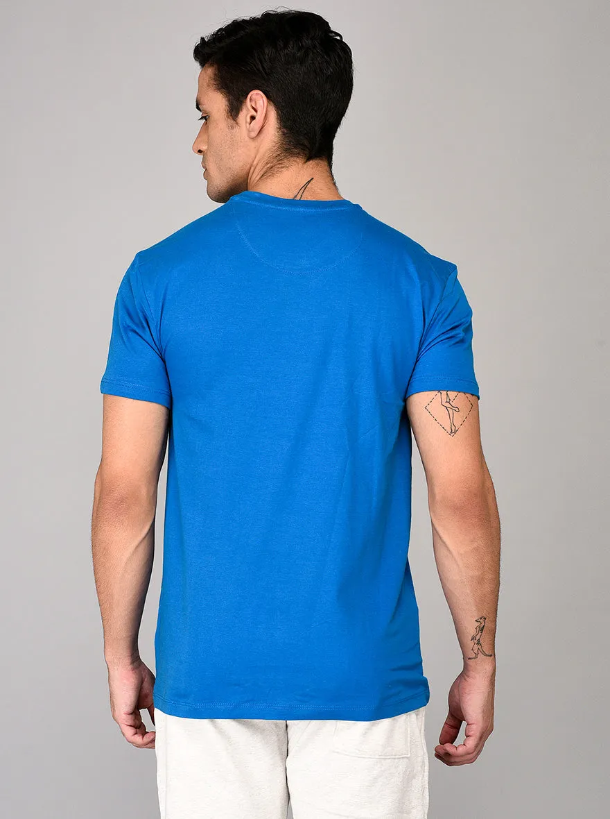 Light Blue Slim Fit Round Neck T-shirt | JadeBlue