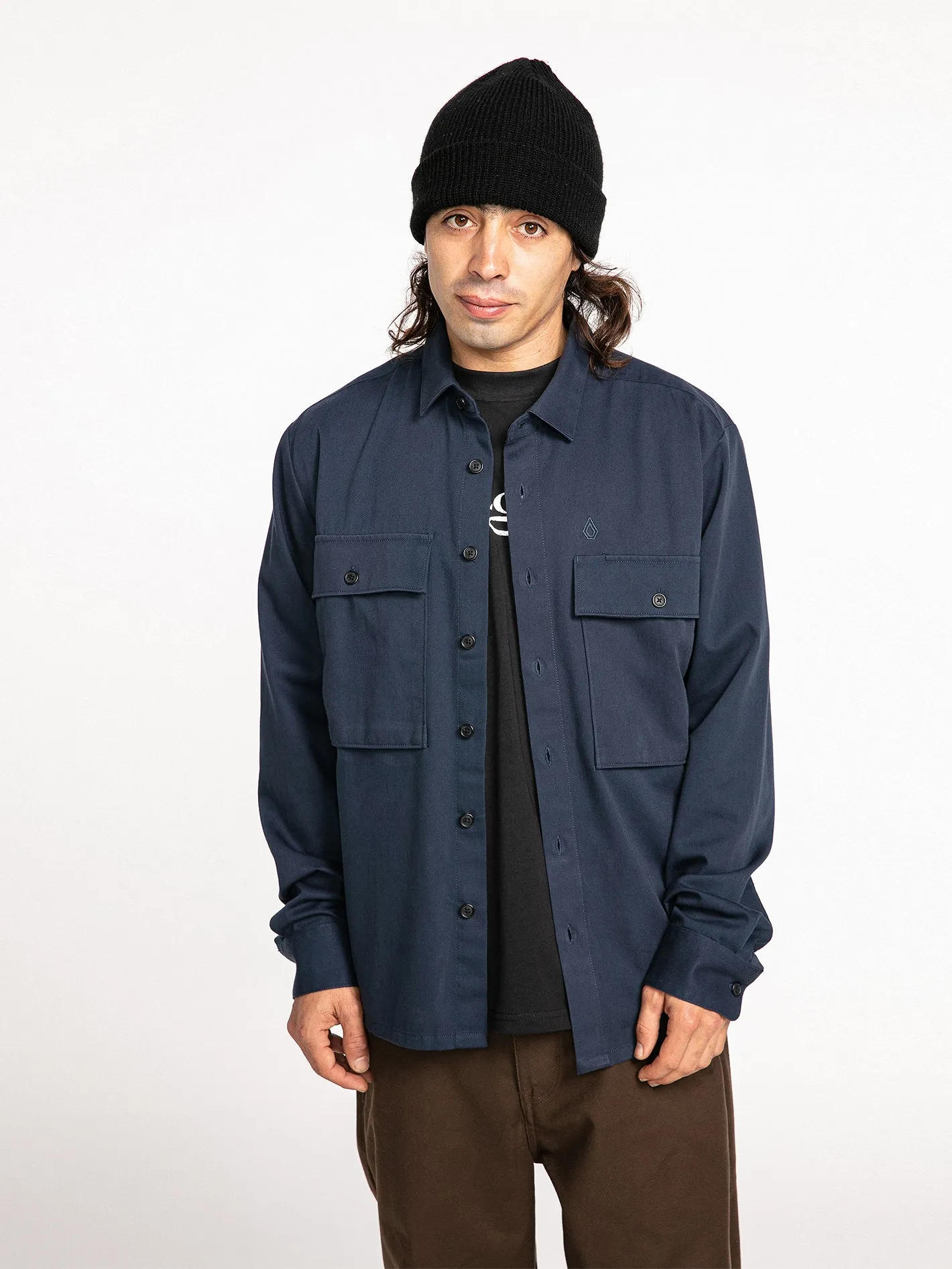 Louie Lopez Long Sleeve Work Shirt - Navy