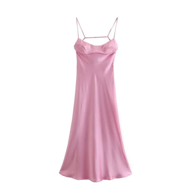 LovelyRLovely Women's Camis Satin Long Dress