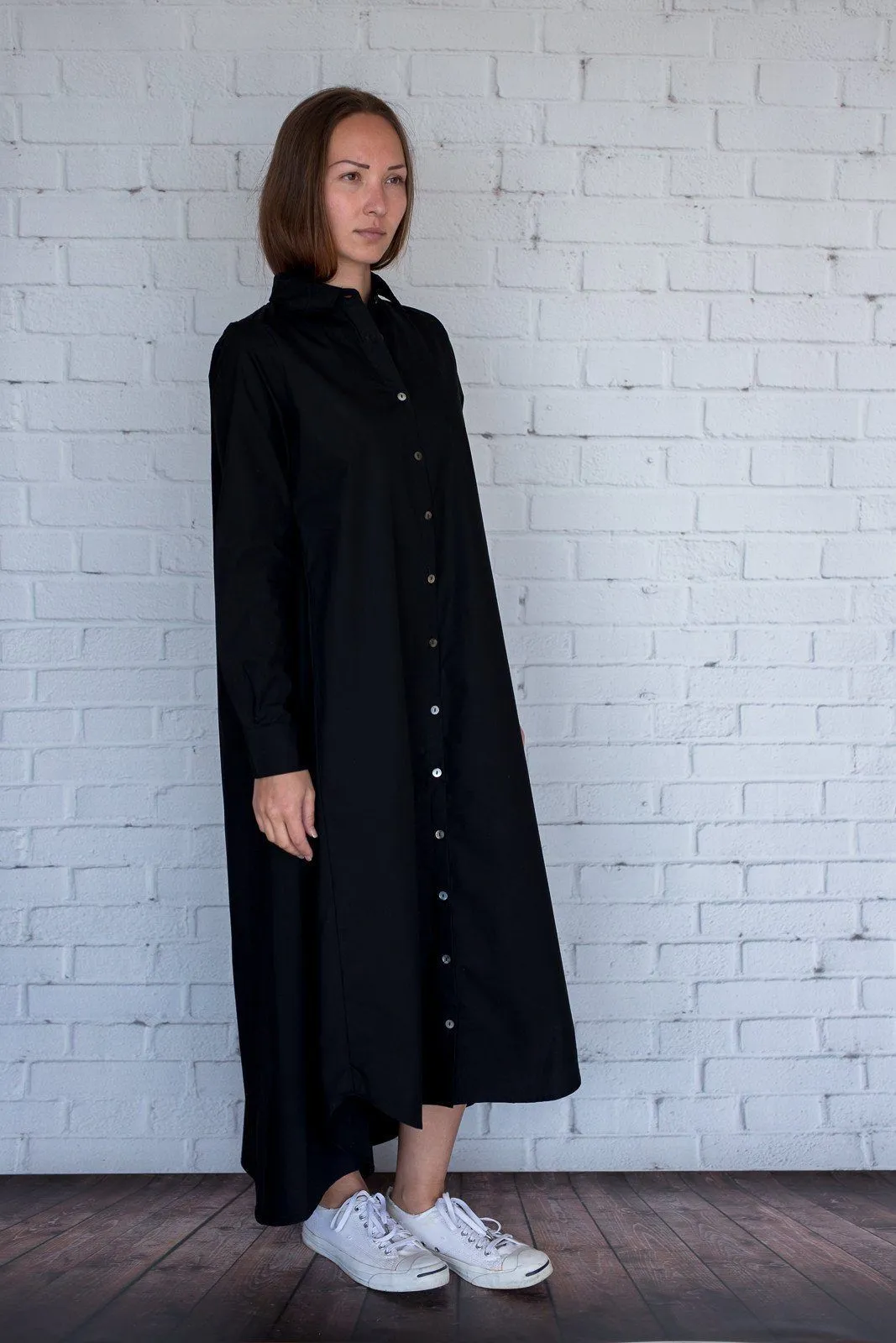 Maaya Long Length - Black Poplin (Dark Navy Poplin for Size XL)