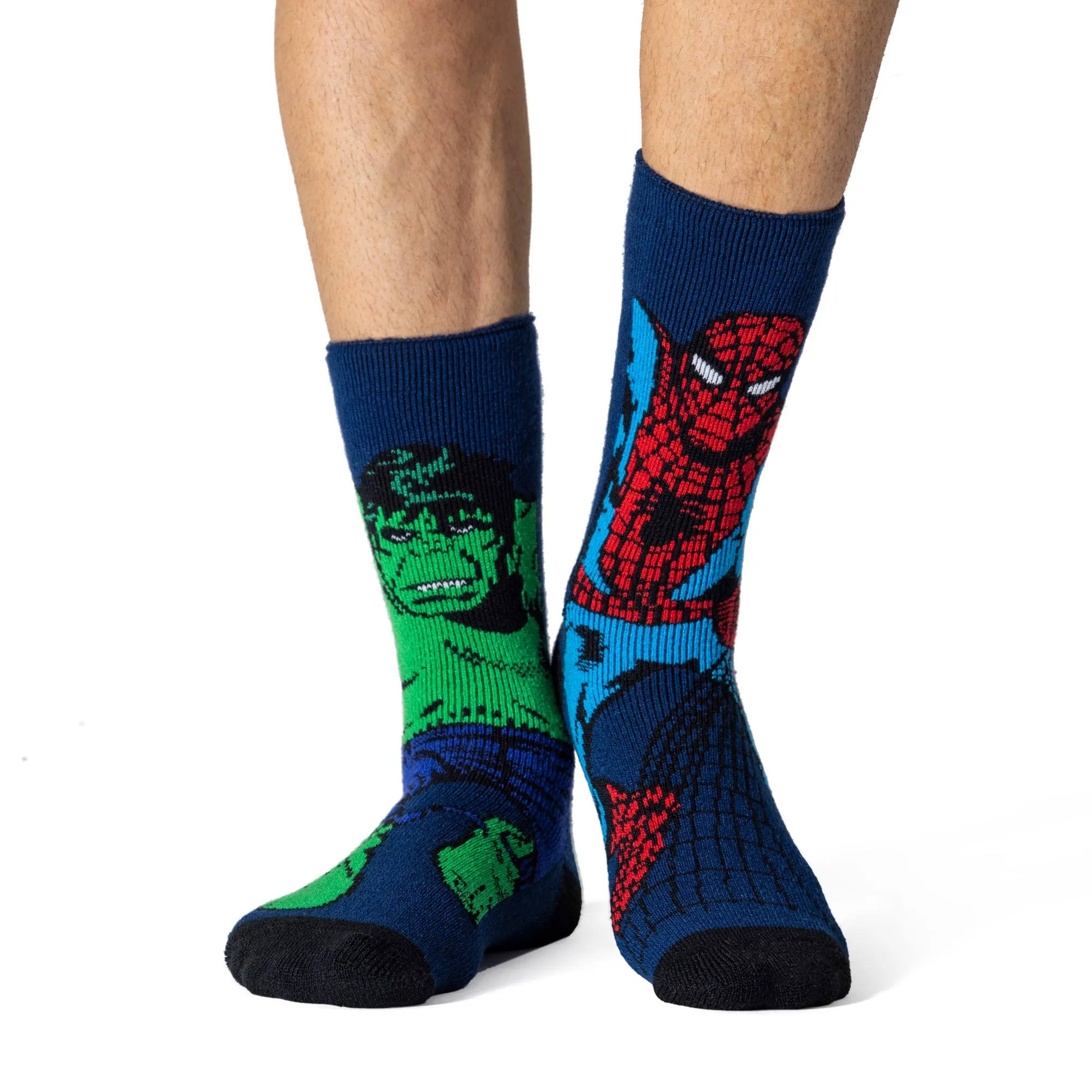 Mens Lite Licensed Character Socks - Marvel Spiderman & The Hulk