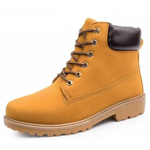 Mens Military Style Outdoor Boots in Yellow