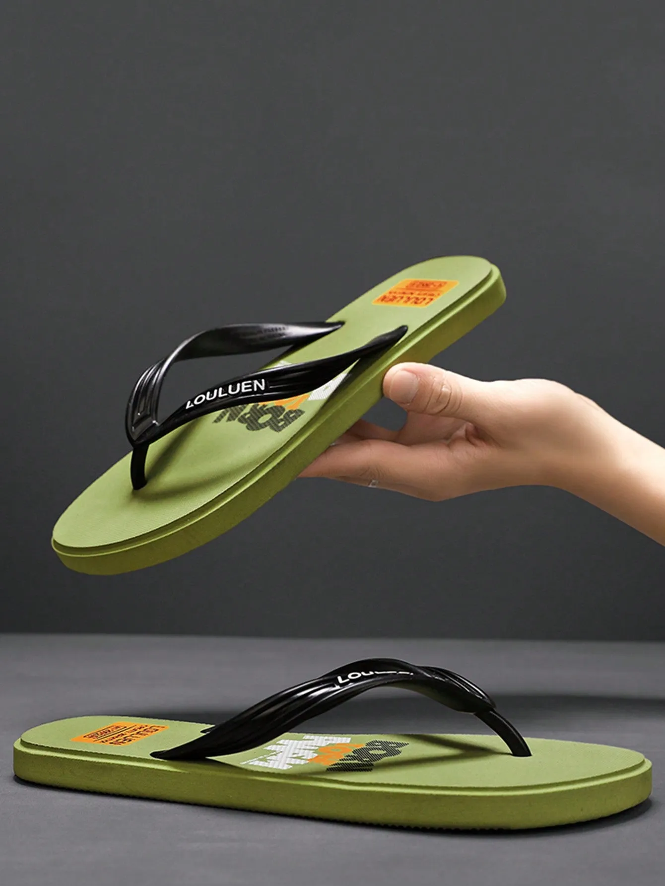 Men's Slip-On Sandals, Stylish New Design, Anti-Slip, Outdoor Flip-Flops With Soft Sole And Thick Sole For Beach