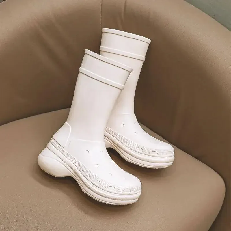 Mina White X Crocs Rubber Boot