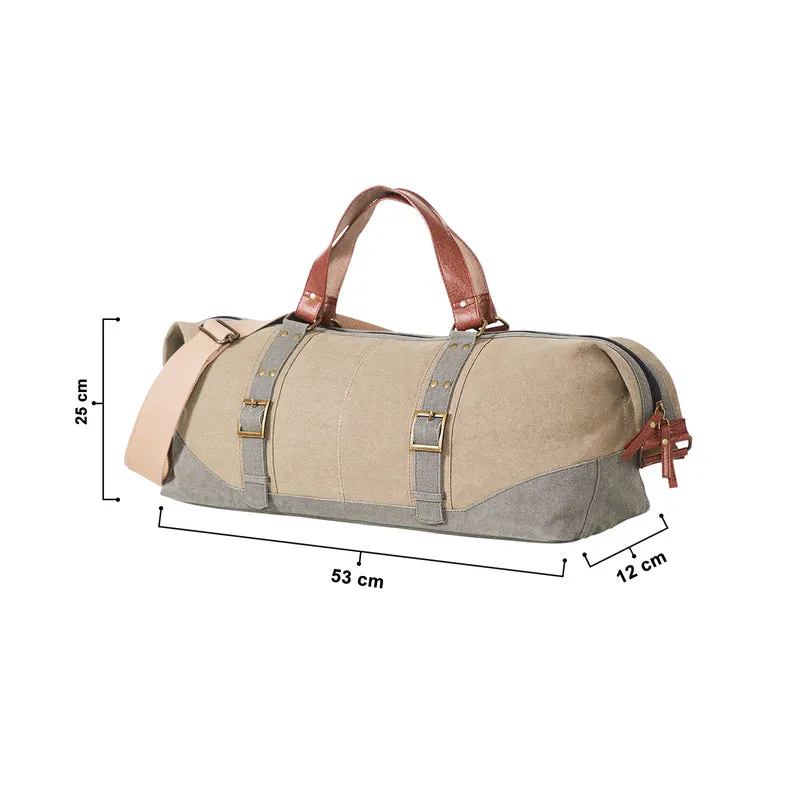 Mona B Stone 100% Cotton Canvas Duffel Gym Travel and Sports Bag with Stylish Design for Men and Women