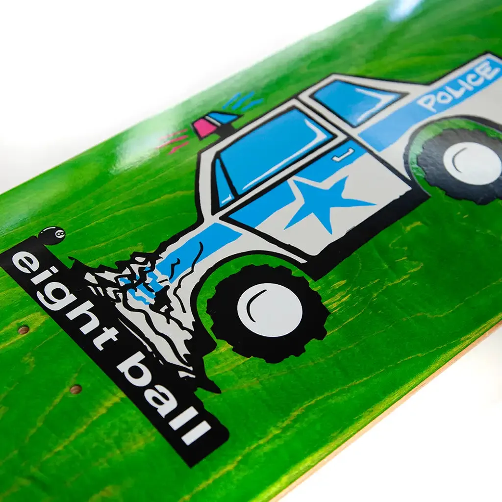 Money Ruins Everything x eightball Collab Cop Car Skateboard Deck