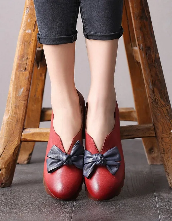 New Bowknot Elegant Vintage Wedge Shoes