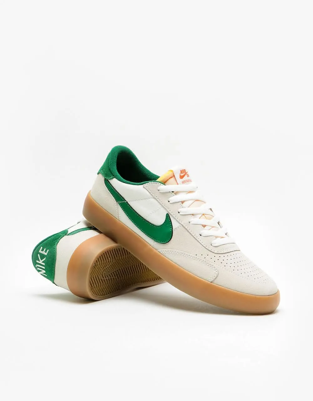 Nike SB Heritage Vulc Skate Shoes - Sail/Gorge Green-Sail-Safety Orange