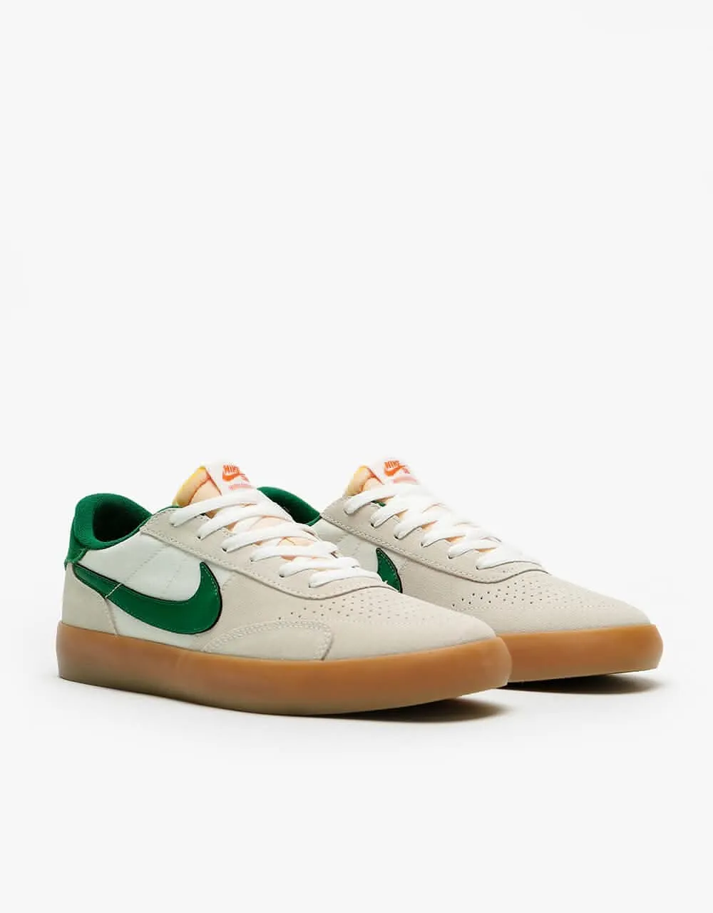 Nike SB Heritage Vulc Skate Shoes - Sail/Gorge Green-Sail-Safety Orange