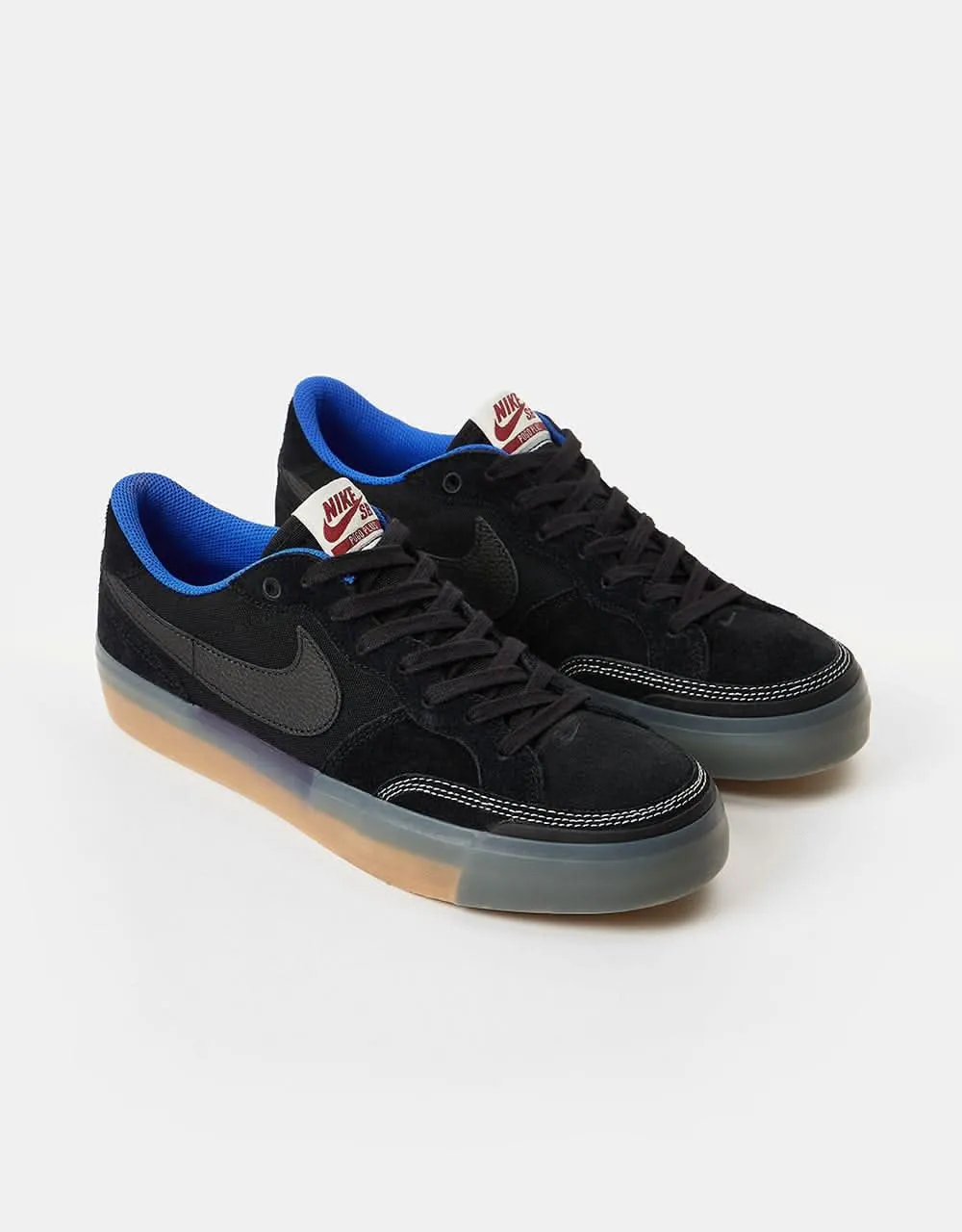 Nike SB Pogo Premium Skate Shoes - Black/Black-Hyper Royal-Gum Light Brown