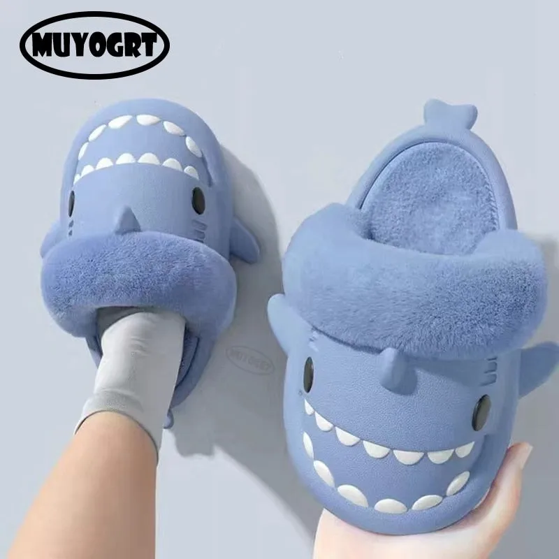 Non-Slip Furry Shark Slides