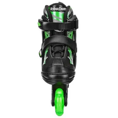 Open Box - Derby Stryde Lighted Boys' Adjustable Inline Skate - Black/Green M