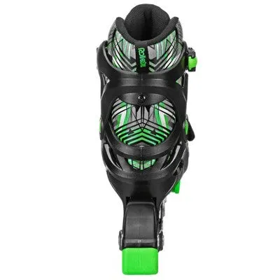 Open Box - Derby Stryde Lighted Boys' Adjustable Inline Skate - Black/Green M