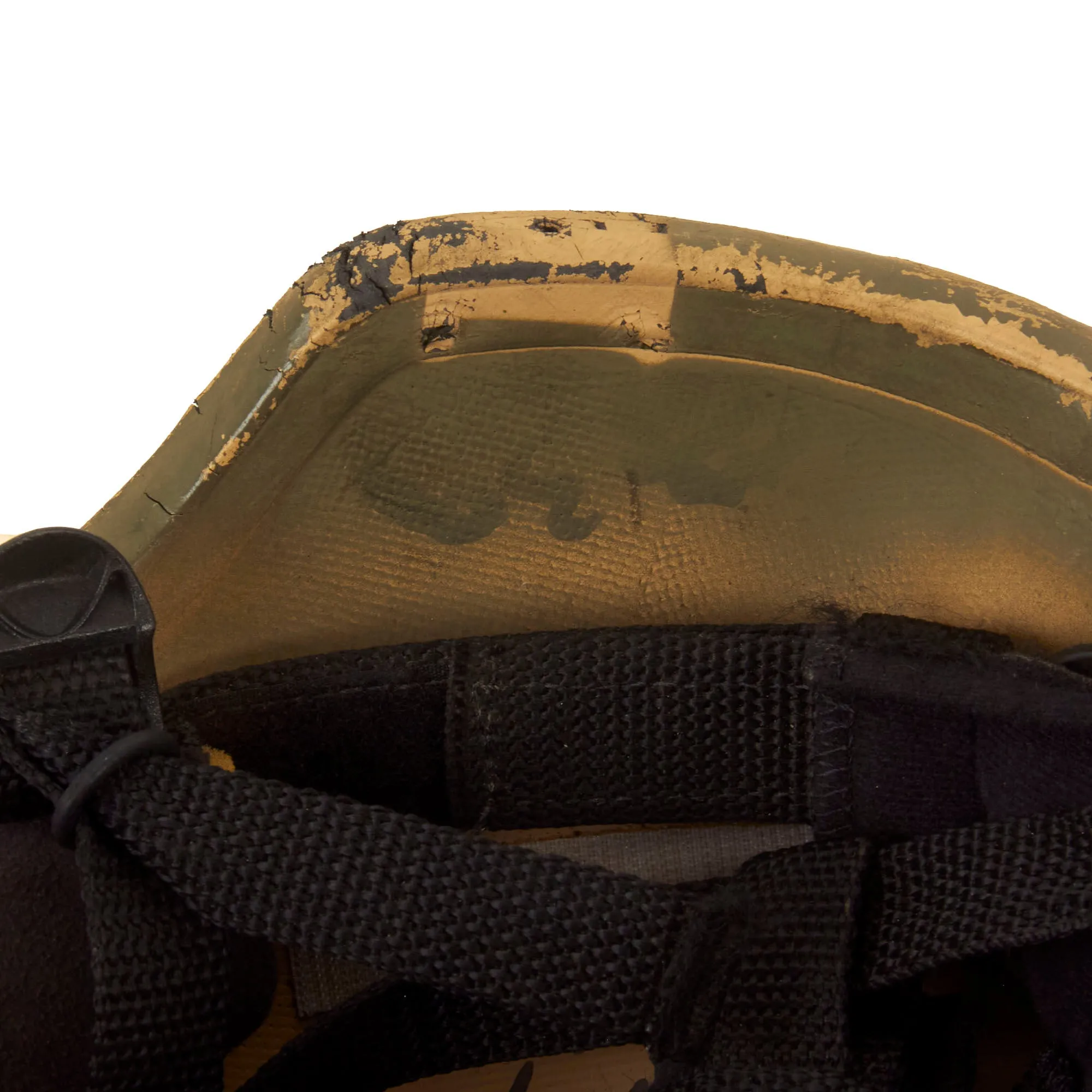 Original U.S. Global War on Terror Modular Integrated Communications Helmet (MICH) Complete With Mesh Laundry Bag Applied Paint, Chinstrap and Suspension System