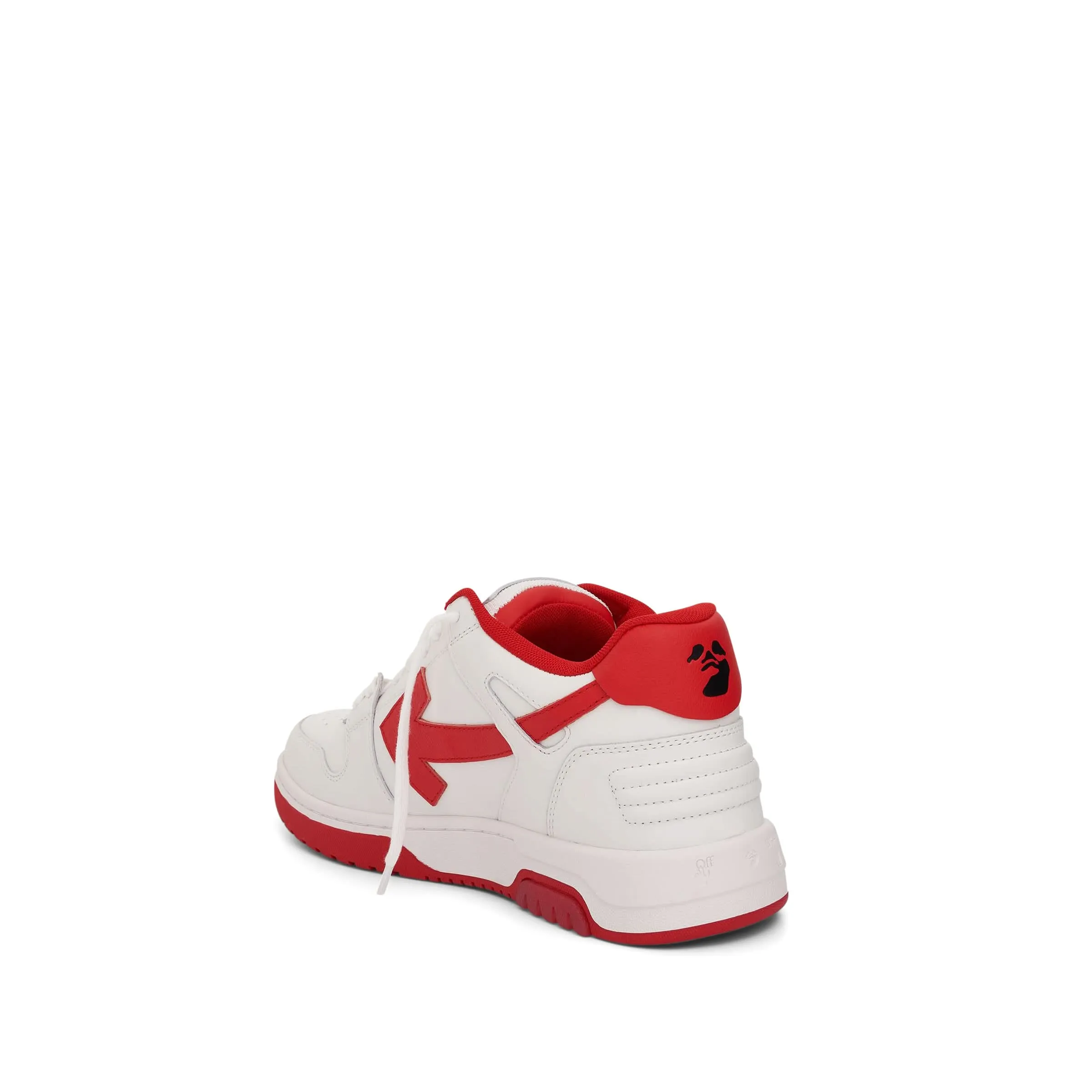 Out Of Office Leather Sneaker in White/Red