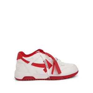 Out Of Office Leather Sneaker in White/Red