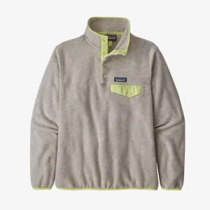 Patagonia Women's Lightweight Synchilla® Snap-T Fleece Pullover/Oatmeal Heather w/ Jellyfish Yellow