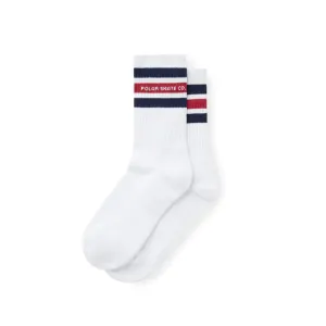 Polar Skate Co. Fat Stripe Socks White/Navy/Red