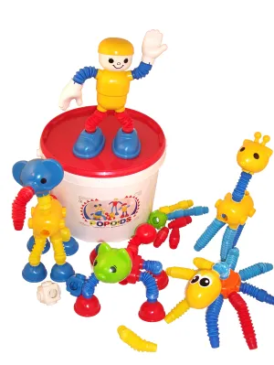 Popoids Large Animal and People Set - 140 pc Tub